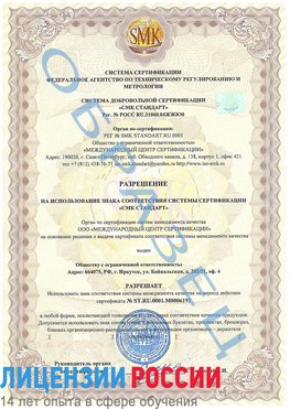 Образец разрешение Томилино Сертификат ISO 50001